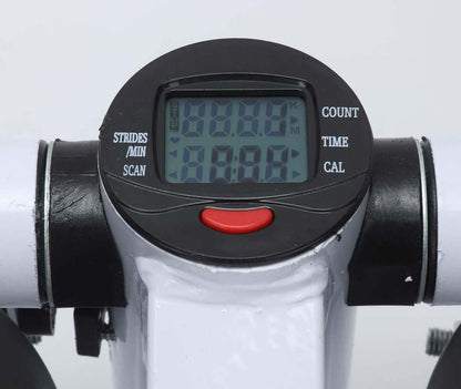 Fitness Exercise Stepper Bike with Resistance Bands-White & Black