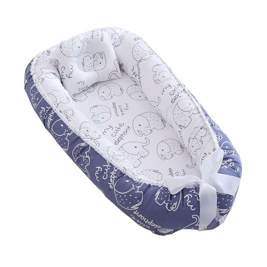 Baby Nest,Baby Lounger Blue/elephant