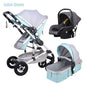 2021 new 3 in1 stroller  CE certification  baby trolley high landscape baby pram double faced children